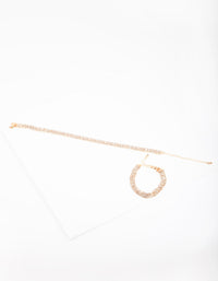 Zestaw złotych bransoletek choker z diamentami - link has visual effect only