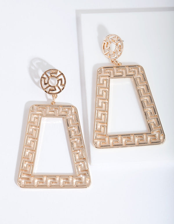 Gouden trapeze geometrische oorbellen