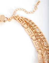 Gold Layered Geometric Chain Choker Necklace - link has visual effect only