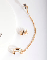 Gold Hoop & Diamante Earring Pack - link has visual effect only