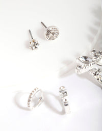 Silver Flower Ear Cuff & Stud Earring Pack - link has visual effect only