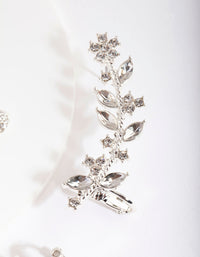 Silver Flower Ear Cuff & Stud Earring Pack - link has visual effect only