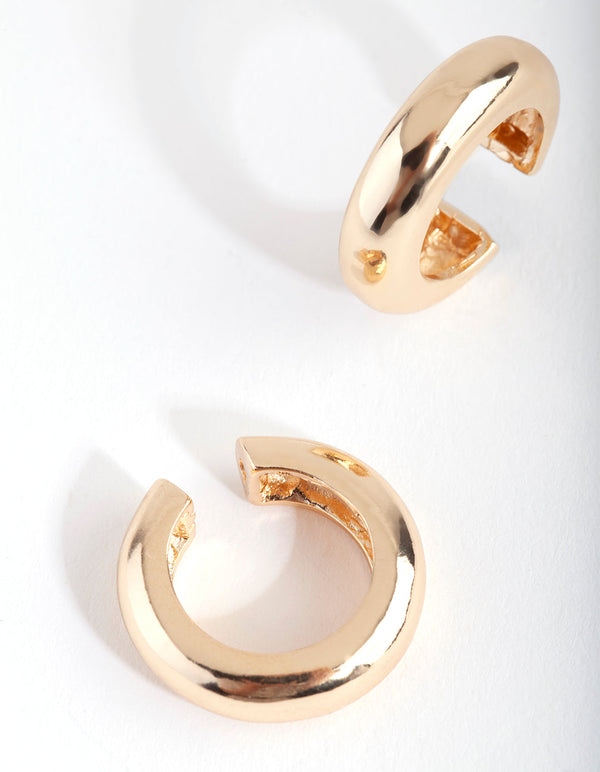 Gold Chubby Cuff Earrings