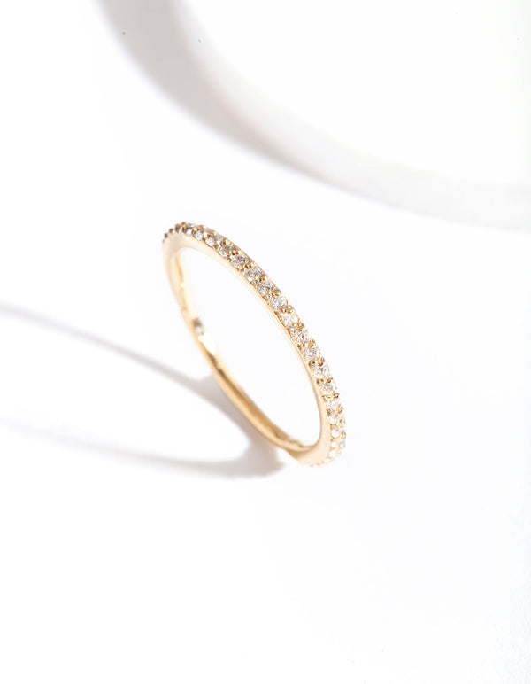 Gold Cubic Zirconia Band Clicker Earring