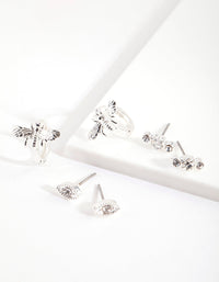 Silver Bee Huggie Earring Pack - link has visual effect only