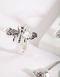 Silver Bee Huggie Earring Pack - link has visual effect only