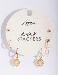 Gold Pendant Earring Stack Pack - link has visual effect only