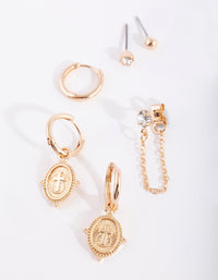 Gold Pendant Earring Stack Pack - link has visual effect only
