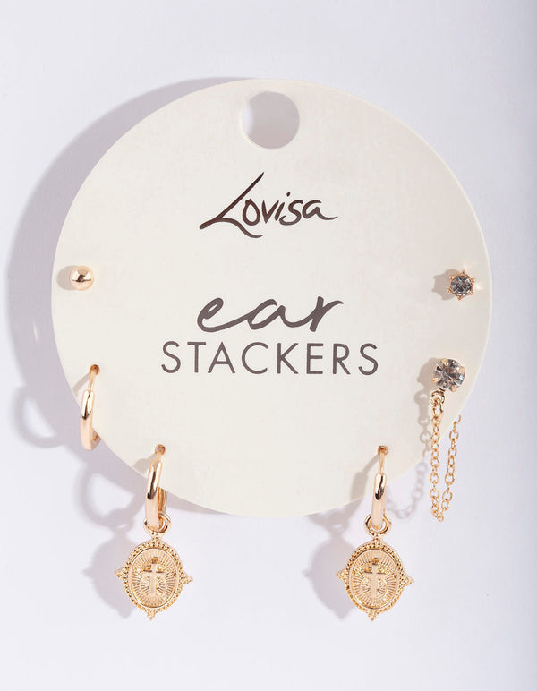 Gold Pendant Earring Stack Pack