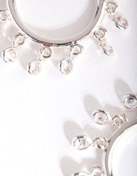 Silver Cubic Zirconia Diamante Hoop Earrings - link has visual effect only