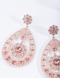 Rose Gold Floral Gem Earrings - link has visual effect only