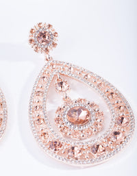 Rose Gold Floral Gem Earrings - link has visual effect only