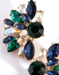Gouden oorbellen met gemengde diamanten - link has visual effect only