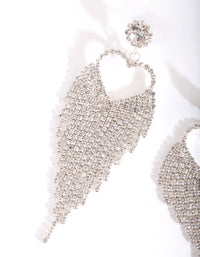 Silver Cupchain Heart Drop Earring - link has visual effect only