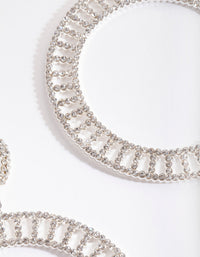 Silver Diamante Cutout Disc Earrings - link has visual effect only