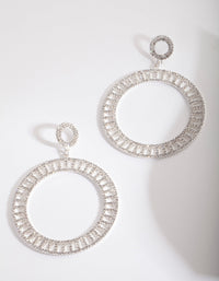 Silver Diamante Cutout Disc Earrings - link has visual effect only