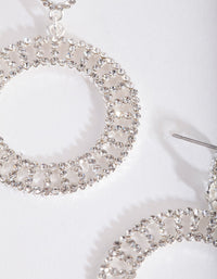 Silver Diamante Cutout Disc Earrings - link has visual effect only