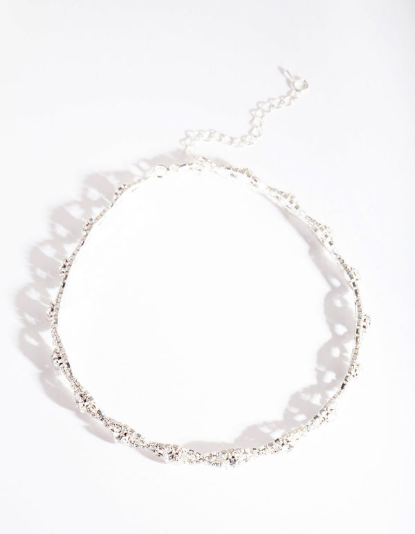Naszyjnik choker z łańcuszkiem w kształcie oka ze srebra