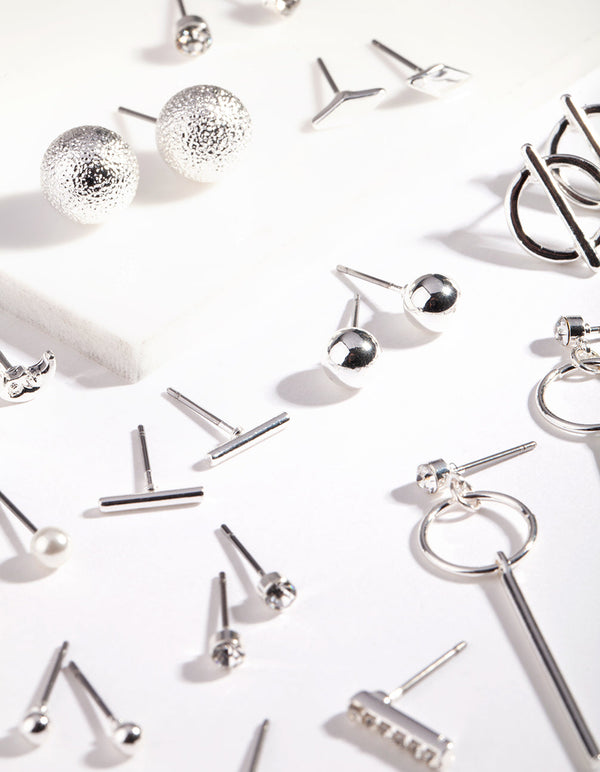 Mixed Metal Stud Earring 12 Pack