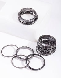 Gunmetal Fine Band Ring 16 Pack - link has visual effect only
