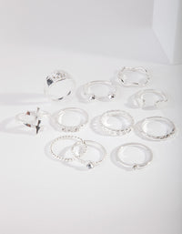 Silver Mixed Boho Ring Pack - link has visual effect only