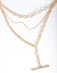 Gold Multi Chain Bar Necklace - link has visual effect only