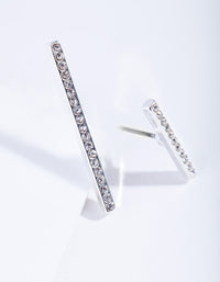 Silver Diamante Short & Long Stick Earrings - link has visual effect only