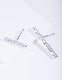 Silver Diamante Short & Long Stick Earrings - link has visual effect only