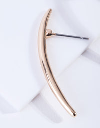 Gold Curved Bar Stud Earrings - link has visual effect only