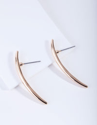 Gold Curved Bar Stud Earrings - link has visual effect only