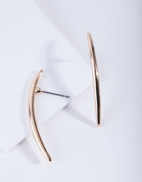 Gold Curved Bar Stud Earrings - link has visual effect only