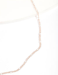 Rose Gold Fine Figaro Chain Choker Necklace - link has visual effect only