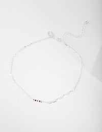 Srebrny naszyjnik choker z płaskim owalnym ogniwem - link has visual effect only