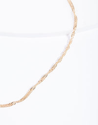 Gold Twisted Chain Choker Necklace - link has visual effect only