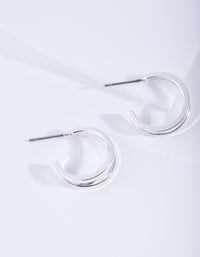 Silver Double Hoop Earrings - link has visual effect only