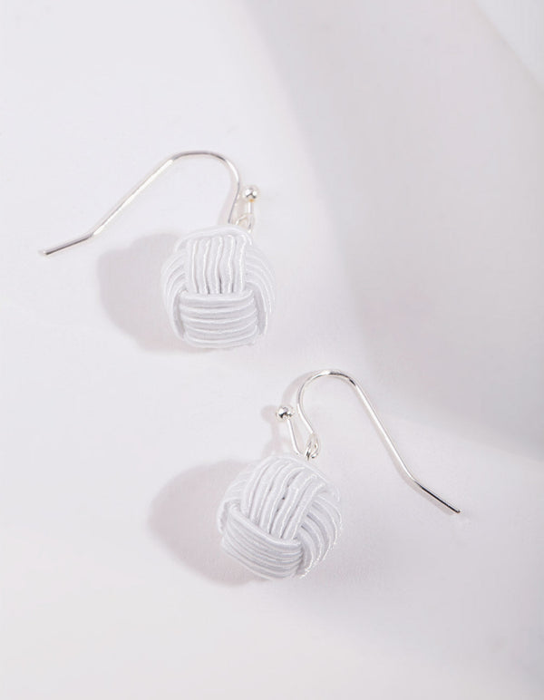 Srebrne kolczyki z kulkami włóczki