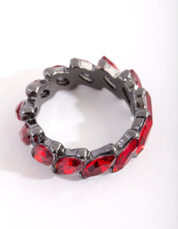 Pierścień z kamieniem Navette w kolorze gunmetal - link has visual effect only