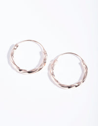 Rose Gold Plated Sterling Silver 18mm Twist Hoop Earrings - link has visual effect only