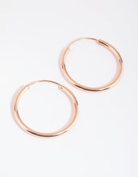 Rose Gold Plated Sterling Silver 25mm Thick Hoop Earrings - link has visual effect only