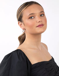 Rose Gold Plated Sterling Silver 25mm Thick Hoop Earrings - link has visual effect only