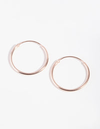 Rose Gold Plated Sterling Silver 16mm Plain Hoop Earrings - link has visual effect only