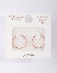 Rose Gold Plated Sterling Silver 16mm Plain Hoop Earrings - link has visual effect only