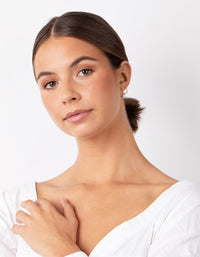 Rose Gold Plated Sterling Silver Graduating Diacut Hoop Earring 3 Pack - link has visual effect only