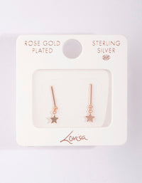Rose Gold Plated Sterling Silver Star Drop Earrings - link has visual effect only