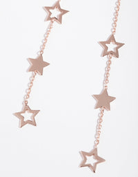 Rose Gold Plated Sterling Silver Star Thread Through Earrings - link has visual effect only