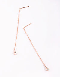 Rose Gold Plated Sterling Silver Thread Through Earrings - link has visual effect only