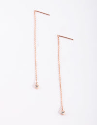 Rose Gold Plated Sterling Silver Thread Through Earrings - link has visual effect only
