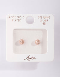 Rose Gold Plated Sterling Silver 5mm Diacut Ball Stud Earrings - link has visual effect only