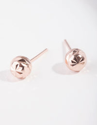 Rose Gold Plated Sterling Silver 5mm Diacut Ball Stud Earrings - link has visual effect only