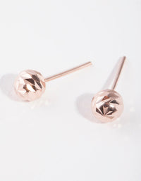 Rose Gold Plated Sterling Silver 5mm Diacut Ball Stud Earrings - link has visual effect only